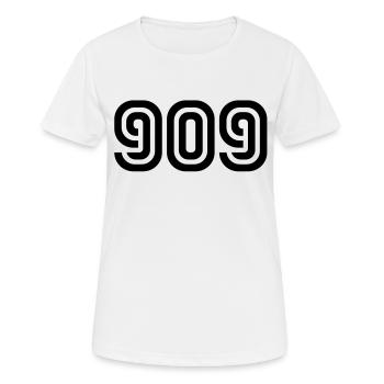 Number 909__V001 - Frauen T-Shirt atmungsaktiv - Weiß - Vorne - AI Model Female 172 dark (172cm)