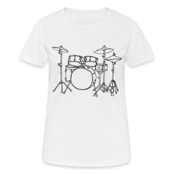 Drums - Women's Breathable T-Shirt - white - Front - AI Model Female 172 dark (172cm)