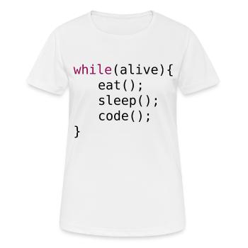 Funny code source code - Women's Breathable T-Shirt - white - Front - AI Model Female 172 dark (172cm)