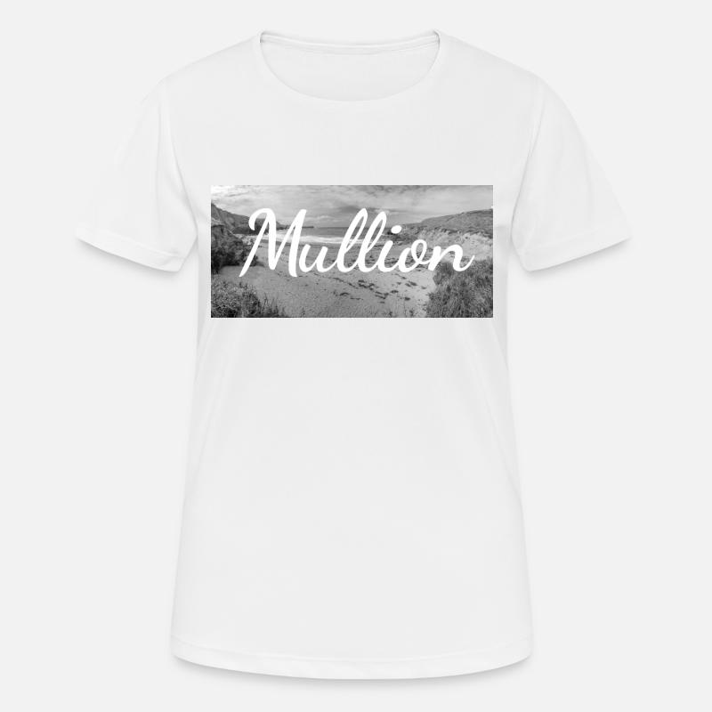 Retro Lettering at Mullion Harbor Cornwall UK - Women's Breathable T-Shirt - white