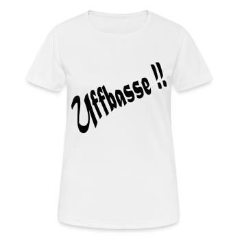 uffbasse - Frauen T-Shirt atmungsaktiv - Weiß - Vorne - AI Model Female 172 dark (172cm)