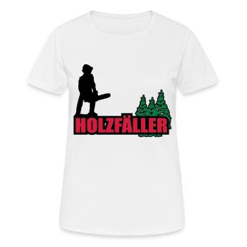 holzfäller - Frauen T-Shirt atmungsaktiv - Weiß - Vorne - AI Model Female 172 dark (172cm)