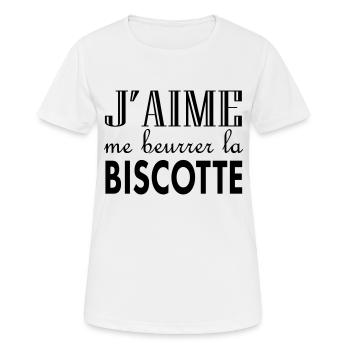 I like to butter the biscotte - Women's Breathable T-Shirt - white - Front - AI Model Female 172 dark (172cm)