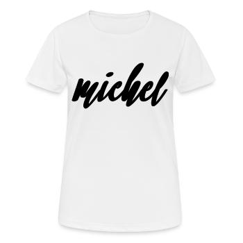michel - Frauen T-Shirt atmungsaktiv - Weiß - Vorne - AI Model Female 172 dark (172cm)