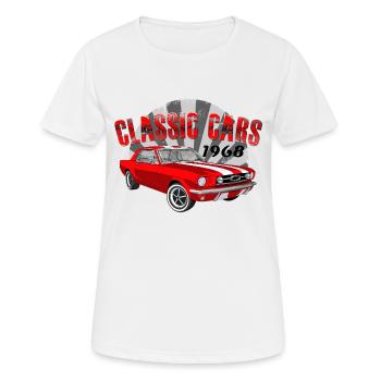 Classic Cars - V8 US Muscle Classic Car - Frauen T-Shirt atmungsaktiv - Weiß - Vorne - AI Model Female 172 dark (172cm)