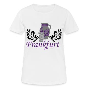 Frankfurt - Bembel - Geripptes - Frauen T-Shirt atmungsaktiv - Weiß - Vorne - AI Model Female 172 dark (172cm)
