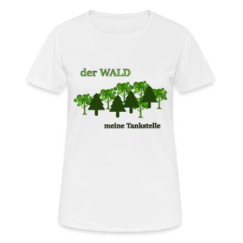 Der Wald, meine Tankstelle - Frauen T-Shirt atmungsaktiv - Weiß - Vorne - AI Model Female 172 dark (172cm)