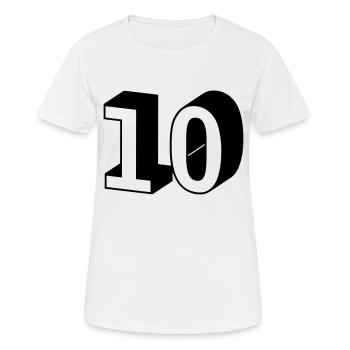 Nummer - 10 - Frauen T-Shirt atmungsaktiv - Weiß - Vorne - AI Model Female 172 dark (172cm)