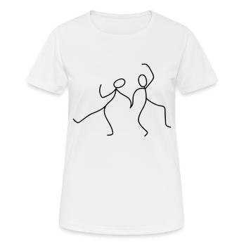 strichmaennchen 2 freunde team paar crew liebe ver - Frauen T-Shirt atmungsaktiv - Weiß - Vorne - AI Model Female 172 dark (172cm)
