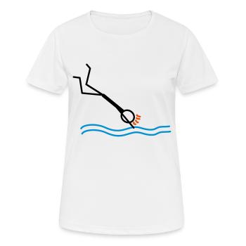springen / schwimmen - Frauen T-Shirt atmungsaktiv - Weiß - Vorne - AI Model Female 172 dark (172cm)