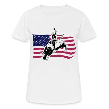 Western Rodeo - Bullrider - T-shirt respirant Femme - blanc - Devant - AI Model Female 172 dark (172cm)