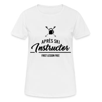 Après Ski Instructor - Frauen T-Shirt atmungsaktiv - Weiß - Vorne - AI Model Female 172 dark (172cm)