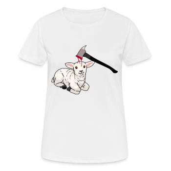 Tierschutz Schaf Oster Lamm Fleisch Konsum - Frauen T-Shirt atmungsaktiv - Weiß - Vorne - AI Model Female 172 dark (172cm)