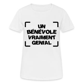 Bénévolat / Bénévole / Solidaire / Humanitaire - T-shirt respirant Femme - blanc - Devant - AI Model Female 172 dark (172cm)