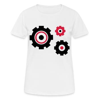 zahnraeder_2 - Frauen T-Shirt atmungsaktiv - Weiß - Vorne - AI Model Female 172 dark (172cm)