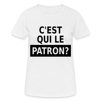 c'est qui le patron? - Frauen T-Shirt atmungsaktiv - Weiß - Vorne - AI Model Female 172 dark (172cm)