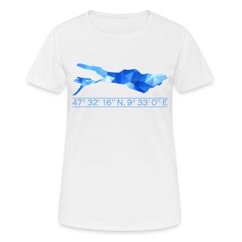 Coordonnées du lac de Constance | Polygone - T-shirt respirant Femme - blanc - Devant - AI Model Female 172 dark (172cm)