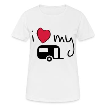 j'aime ma caravane j'aime ma caravane Vacances - T-shirt respirant Femme - blanc - Devant - AI Model Female 172 dark (172cm)