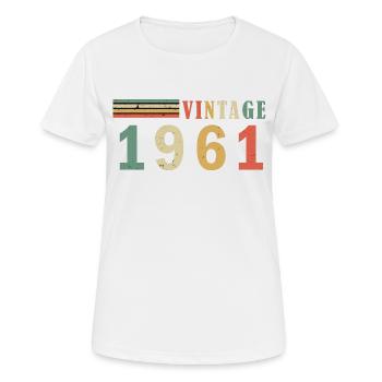 Vintage 1961 60. Geburtstag Geschenk - Frauen T-Shirt atmungsaktiv - Weiß - Vorne - AI Model Female 172 dark (172cm)