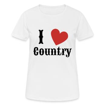 I love Country Country Music Cadeau - T-shirt respirant Femme - blanc - Devant - AI Model Female 172 dark (172cm)