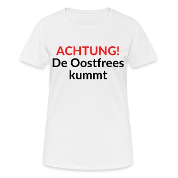 ACHTUNG! De Oostfrees kummt - Frauen T-Shirt atmungsaktiv - Weiß - Vorne - AI Model Female 172 dark (172cm)