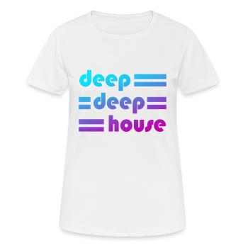 Deep Deep House - OSKR Design - Women's Breathable T-Shirt - white - Front - AI Model Female 172 dark (172cm)