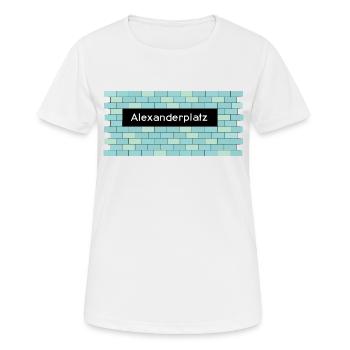 U-Bahnhof Alexanderplatz - Frauen T-Shirt atmungsaktiv - Weiß - Vorne - AI Model Female 172 dark (172cm)