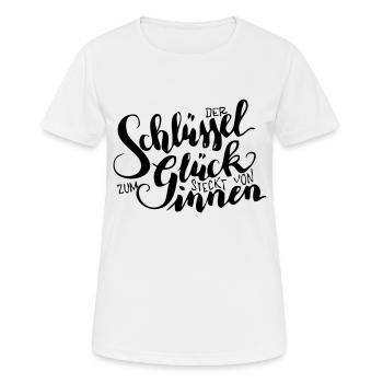 der schluessel zum glueck - Frauen T-Shirt atmungsaktiv - Weiß - Vorne - AI Model Female 172 dark (172cm)