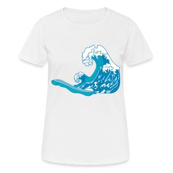 Des vagues dans la mer - T-shirt respirant Femme - blanc - Devant - AI Model Female 172 dark (172cm)