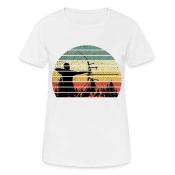 Vintage bow shooting arrow and bow - Women's Breathable T-Shirt - white - Front - AI Model Female 172 dark (172cm)