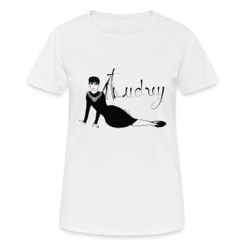 Audrey hepburn illustration skiair eiffel tower - Women's Breathable T-Shirt - white - Front - AI Model Female 172 dark (172cm)