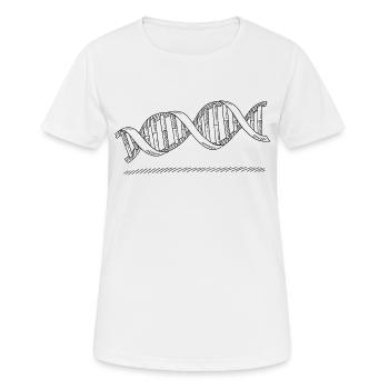 Symbole scientifique de l’hélice de l’ADN - T-shirt respirant Femme - blanc - Devant - AI Model Female 172 dark (172cm)