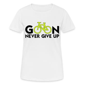 continuer ne jamais abandonner (cyclisme) penser positif - T-shirt respirant Femme - blanc - Devant - AI Model Female 172 dark (172cm)