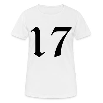 17 - Frauen T-Shirt atmungsaktiv - Weiß - Vorne - AI Model Female 172 dark (172cm)