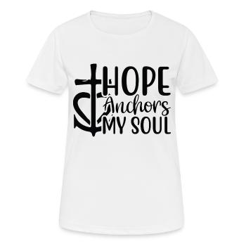 L’espoir ancre mon âme - T-shirt respirant Femme - blanc - Devant - AI Model Female 172 dark (172cm)