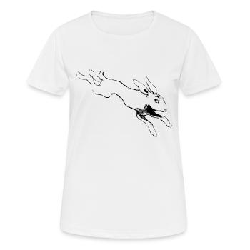 Angsthase like Henri Meunier Hasenleben - Frauen T-Shirt atmungsaktiv - Weiß - Vorne - AI Model Female 172 dark (172cm)