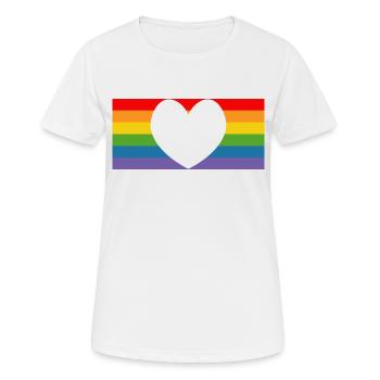 drapeau arc-en-ciel de la fierté - T-shirt respirant Femme - blanc - Devant - AI Model Female 172 dark (172cm)