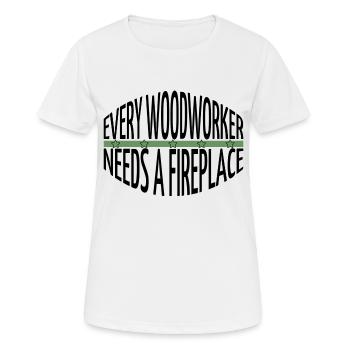 lumberman carpenter joke chop wood - Women's Breathable T-Shirt - white - Front - AI Model Female 172 dark (172cm)