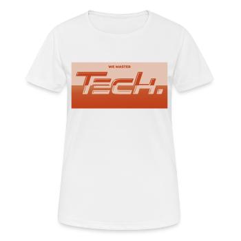 Technologie - Frauen T-Shirt atmungsaktiv - Weiß - Vorne - AI Model Female 172 dark (172cm)