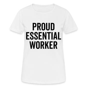 Stolzer Essential Worker - Frauen T-Shirt atmungsaktiv - Weiß - Vorne - AI Model Female 172 dark (172cm)