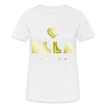 Ella Herz - Frauen T-Shirt atmungsaktiv - Weiß - Vorne - AI Model Female 172 dark (172cm)