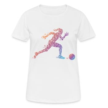 Women's Football Footballer Outfit Women's Jersey - Women's Breathable T-Shirt - white - Front - AI Model Female 172 dark (172cm)