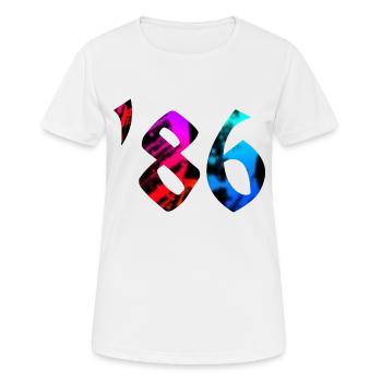 Baujahr '86 - Frauen T-Shirt atmungsaktiv - Weiß - Vorne - AI Model Female 172 dark (172cm)