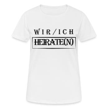 wir heiraten - Frauen T-Shirt atmungsaktiv - Weiß - Vorne - AI Model Female 172 dark (172cm)