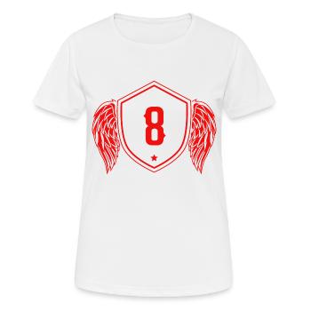 8 Nombre d’armoiries - T-shirt respirant Femme - blanc - Devant - AI Model Female 172 dark (172cm)