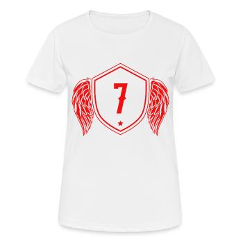 7 Nombre d’armoiries - T-shirt respirant Femme - blanc - Devant - AI Model Female 172 dark (172cm)