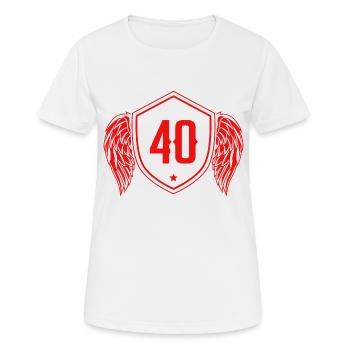 40 Nombre d’armoiries - T-shirt respirant Femme - blanc - Devant - AI Model Female 172 dark (172cm)