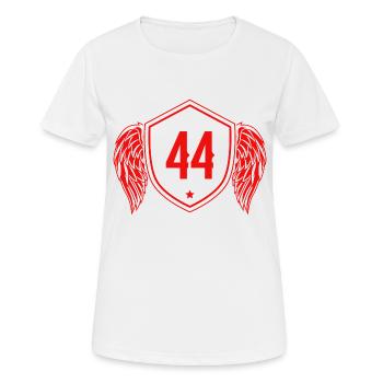 44 Zahl Wappen - Frauen T-Shirt atmungsaktiv - Weiß - Vorne - AI Model Female 172 dark (172cm)