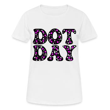 Lila Punkte - Frauen T-Shirt atmungsaktiv - Weiß - Vorne - AI Model Female 172 dark (172cm)