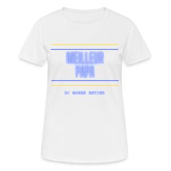 Meilleur PAPA - T-shirt respirant Femme - blanc - Devant - AI Model Female 172 dark (172cm)